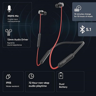 Mivi Collar Flash Pro (Bluetooth Earphones with mic)